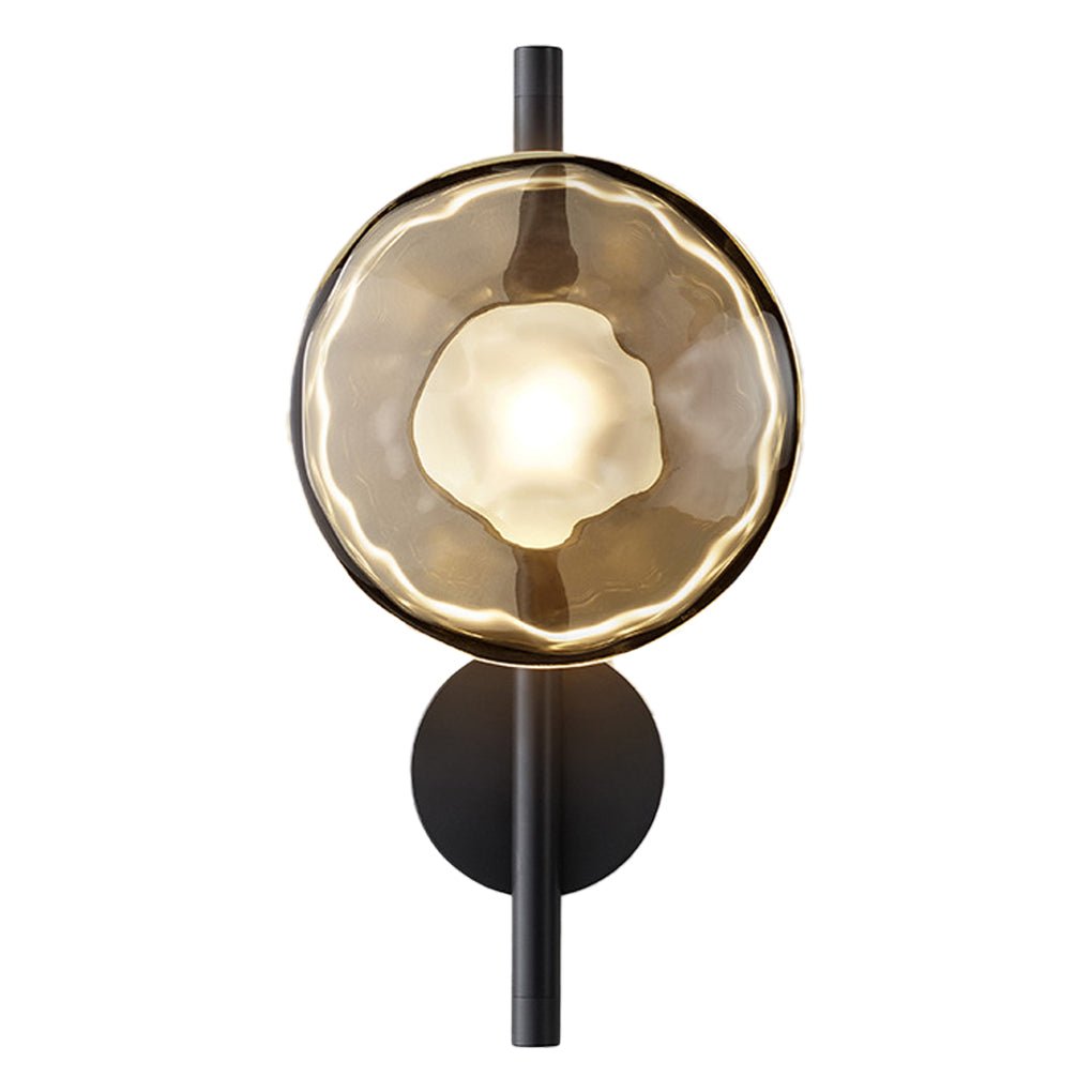 Round Glass Shell Wall Sconce Modern Bedside Study Light