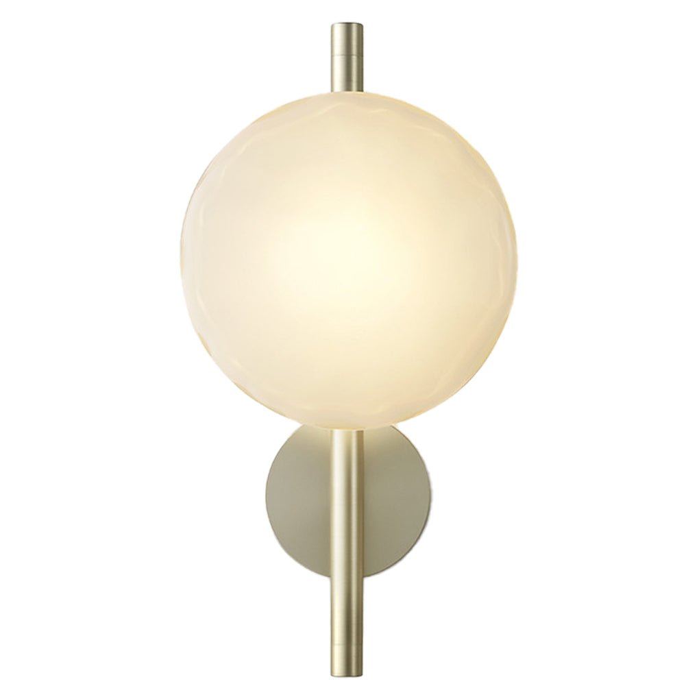 Round Glass Shell Wall Sconce Modern Bedside Study Light