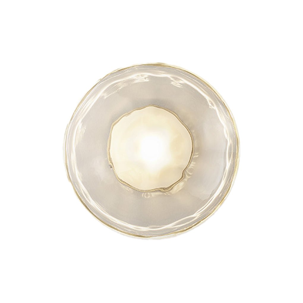 Round Glass Shell Wall Sconce Modern Bedside Study Light