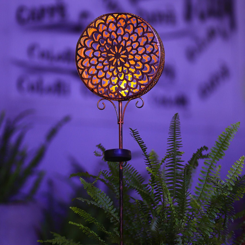 Solar Flower Projection Landscape Light - Modern Iron Outdoor