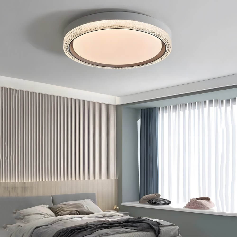 Modern Round LED Flush Mount Ceiling Light with Remote Control