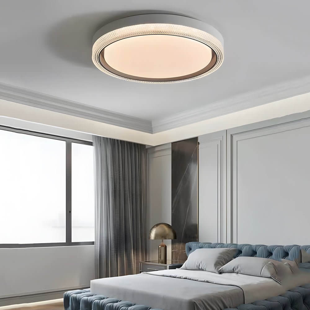 Modern Round LED Flush Mount Ceiling Light with Remote Control