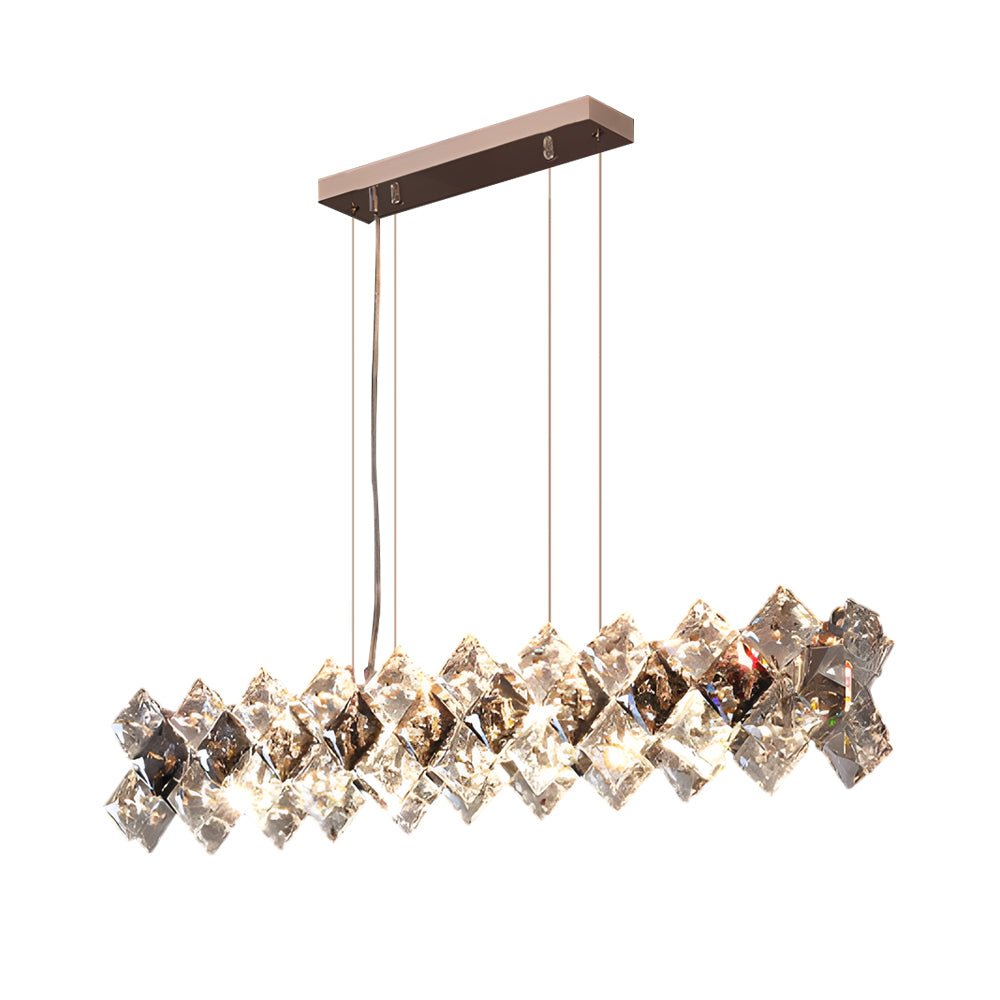 Modern Crystal Chandelier with 3-Step Dimming & Hardware Finish