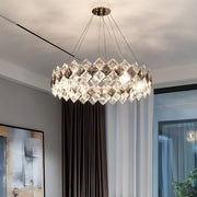 Modern Crystal Chandelier with 3-Step Dimming & Hardware Finish