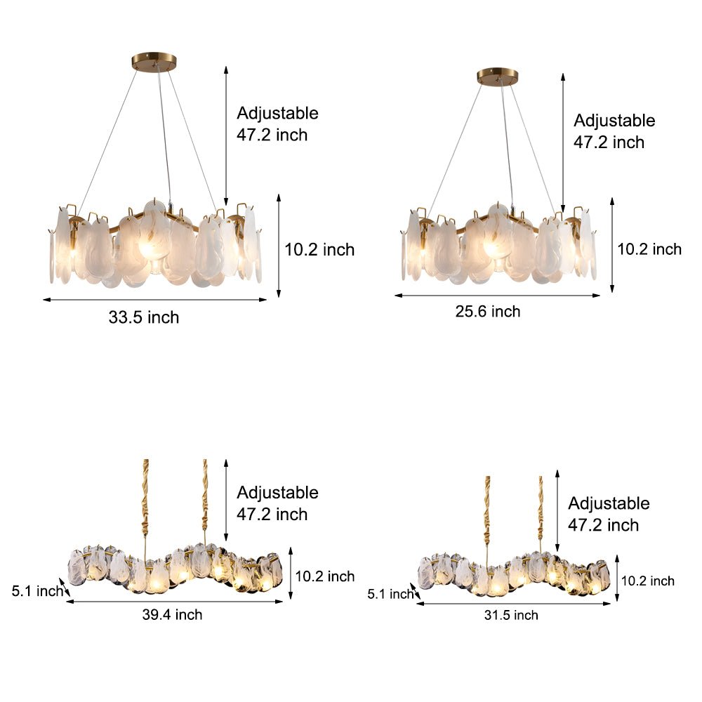 Modern Glass Cloud Chandelier with 3-Step Dimming