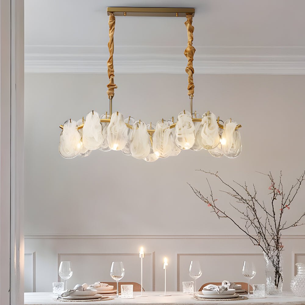 Modern Glass Cloud Chandelier with 3-Step Dimming