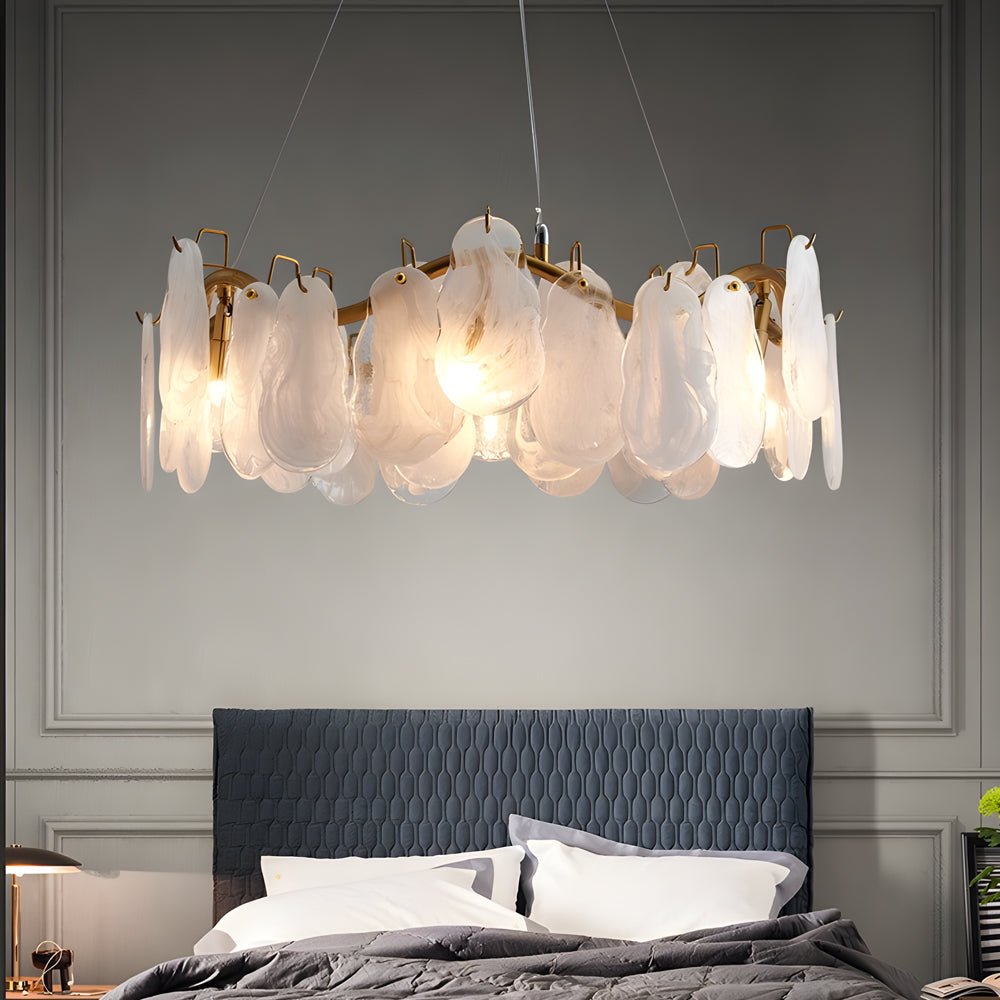 Modern Glass Cloud Chandelier with 3-Step Dimming