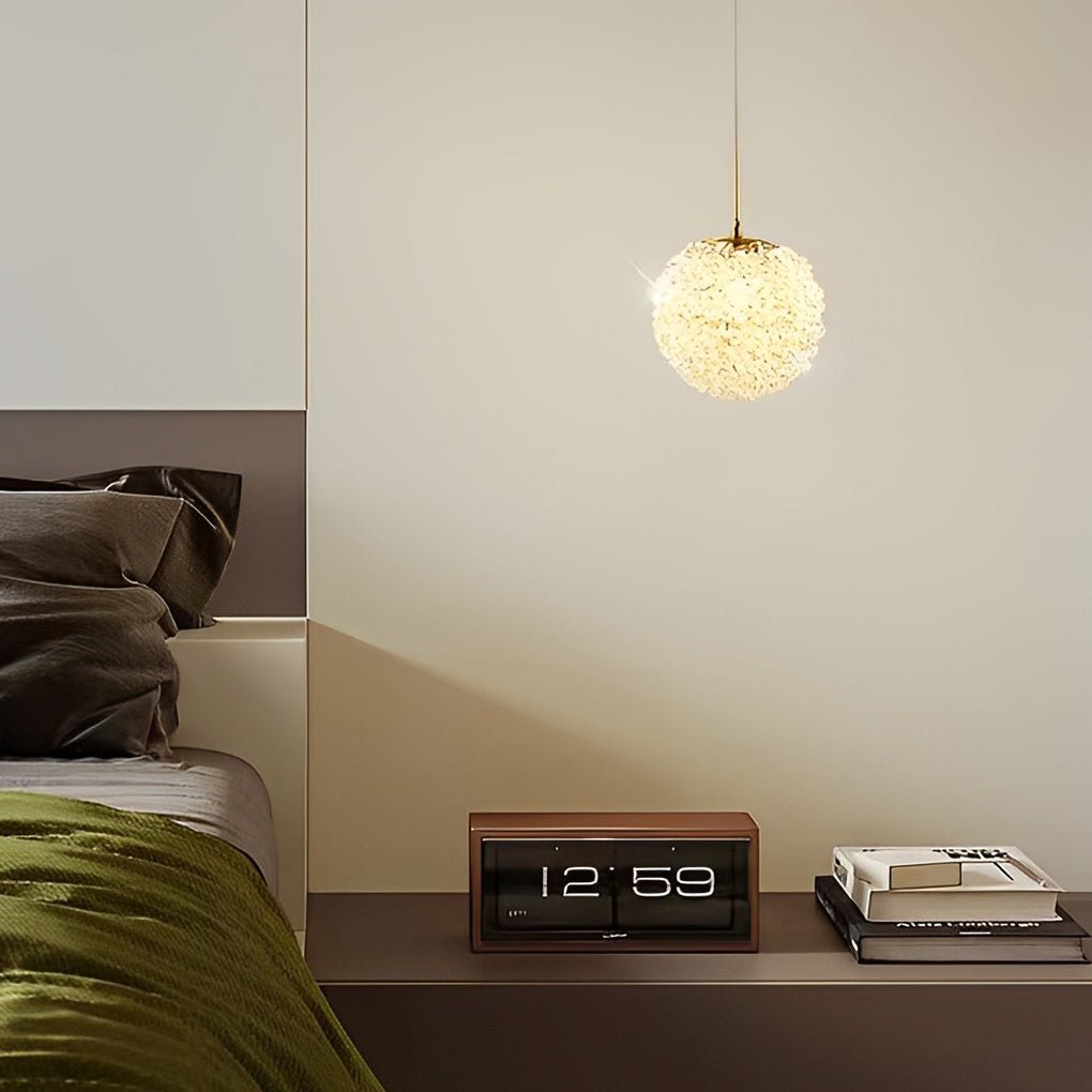 Modern Crystal Ball Pendant Light with Three-Step Dimming