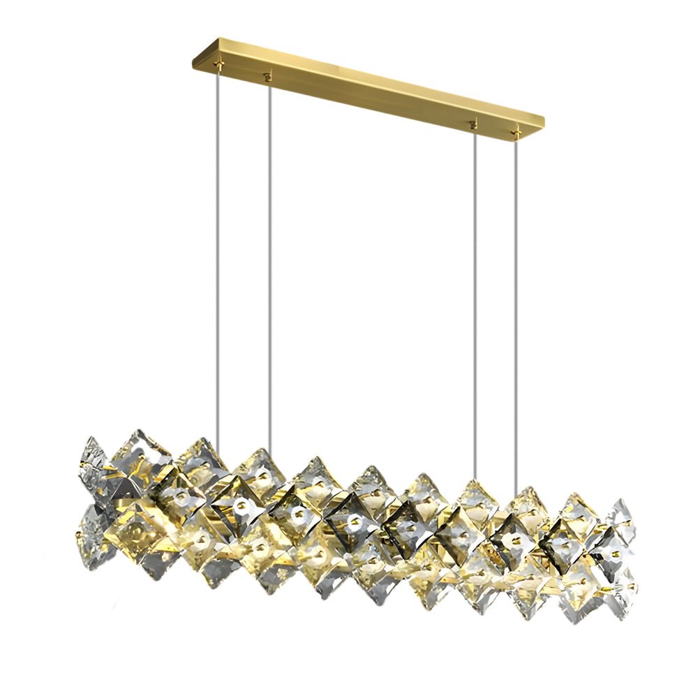 Crystal Copper Chandelier Modern Gold Finish Dining Room Lighting