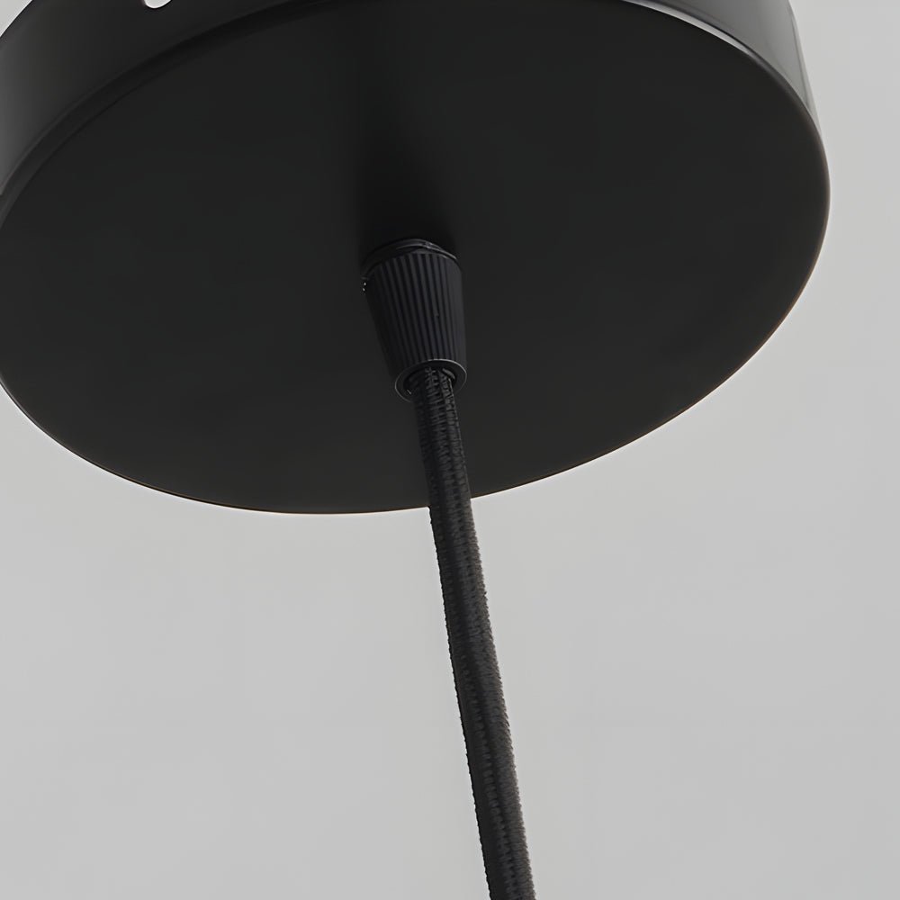Modern Marble Ball Pendant Light with Copper Accent in Black