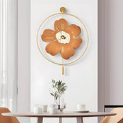 Modern Floral LED Wall Clock with Ambient Lighting - Silent Movement