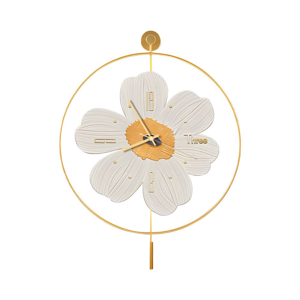 Modern Floral LED Wall Clock with Ambient Lighting - Silent Movement