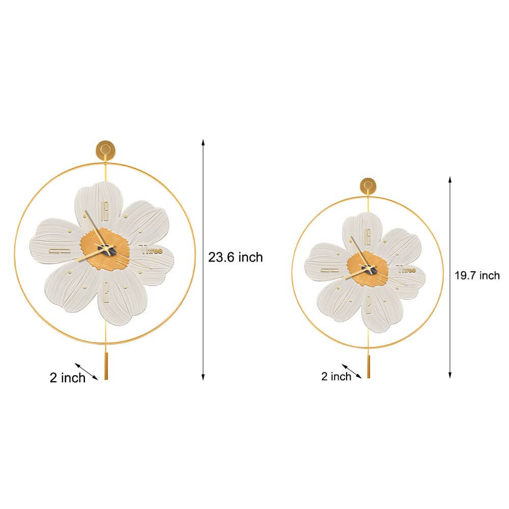 Modern Floral LED Wall Clock with Ambient Lighting - Silent Movement