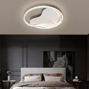 Modern Round LED Flush Mount Ceiling Light - White Hardware Finish