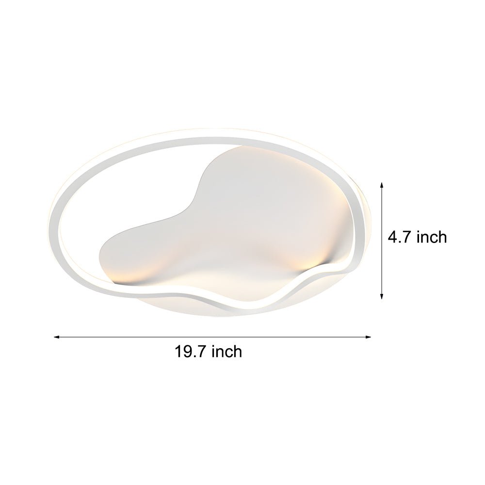 Modern Round LED Flush Mount Ceiling Light - White Hardware Finish