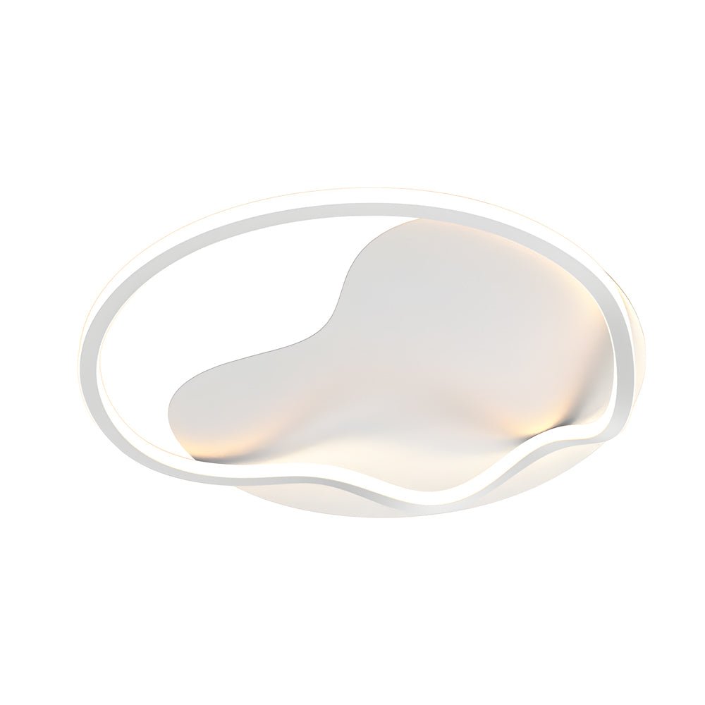 Modern Round LED Flush Mount Ceiling Light - White Hardware Finish