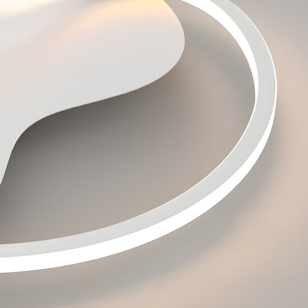 Modern Round LED Flush Mount Ceiling Light - White Hardware Finish