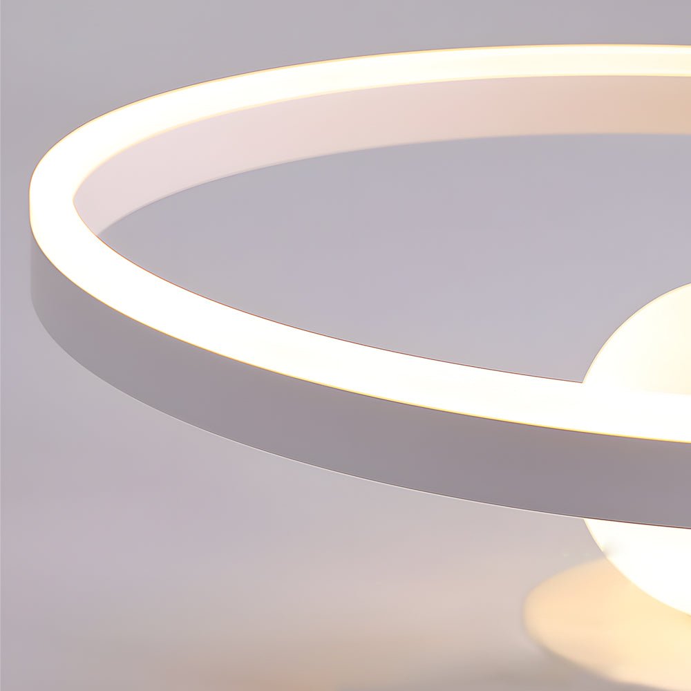 Modern Round Minimalist Semi Flush Mount Ceiling Light with 3-Step