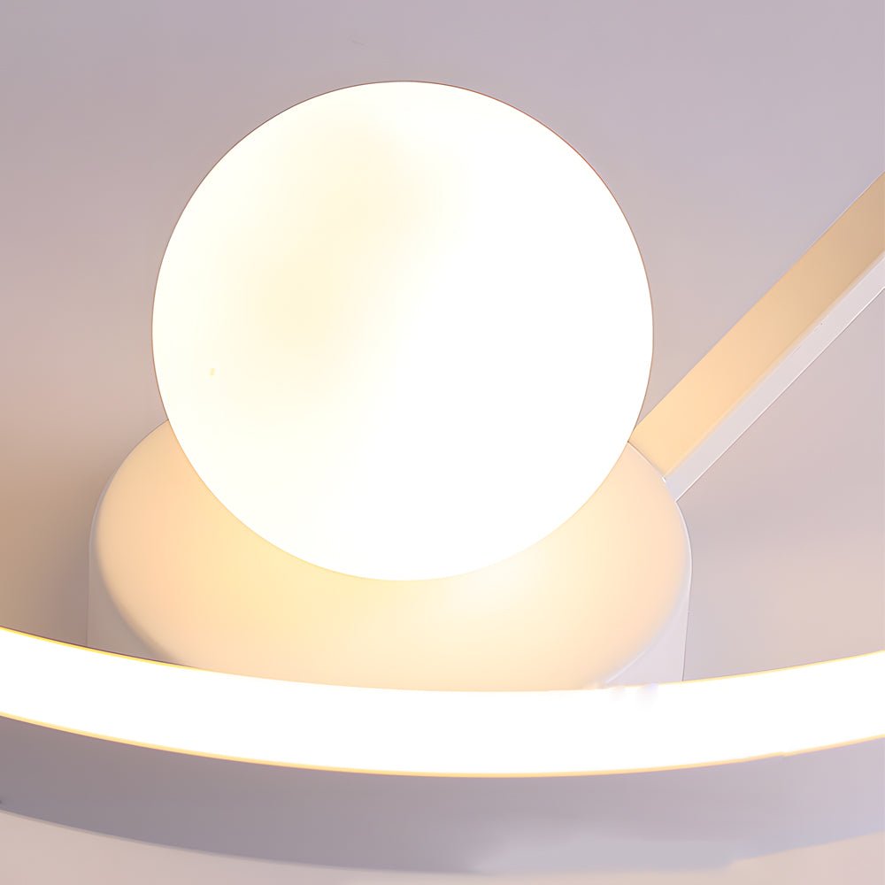 Modern Round Minimalist Semi Flush Mount Ceiling Light with 3-Step