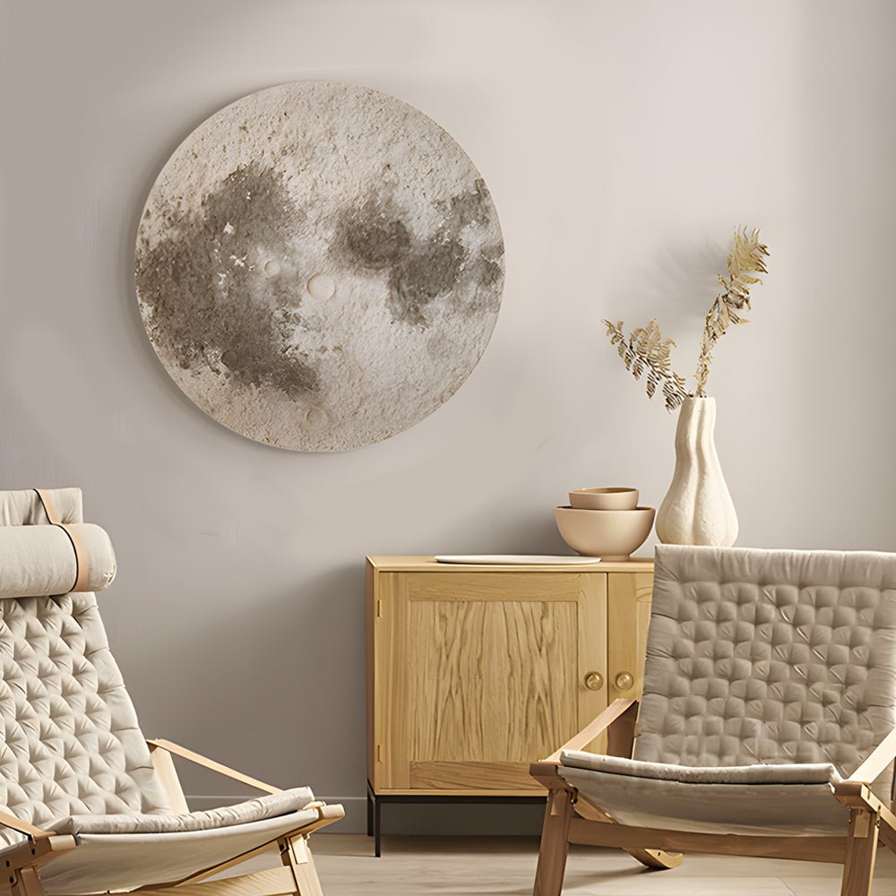 3D Moon LED Wall Art with Voice Control - Modern Sandstone Painting