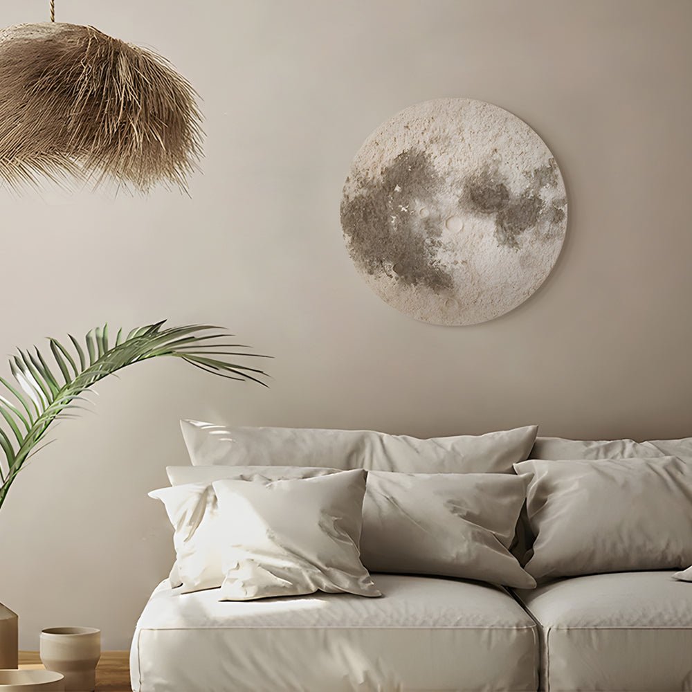 3D Moon LED Wall Art with Voice Control - Modern Sandstone Painting