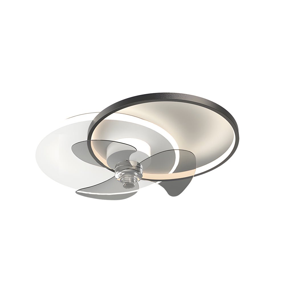 Modern LED Ceiling Fan with Light | 3-Color Temp | Flush Mount