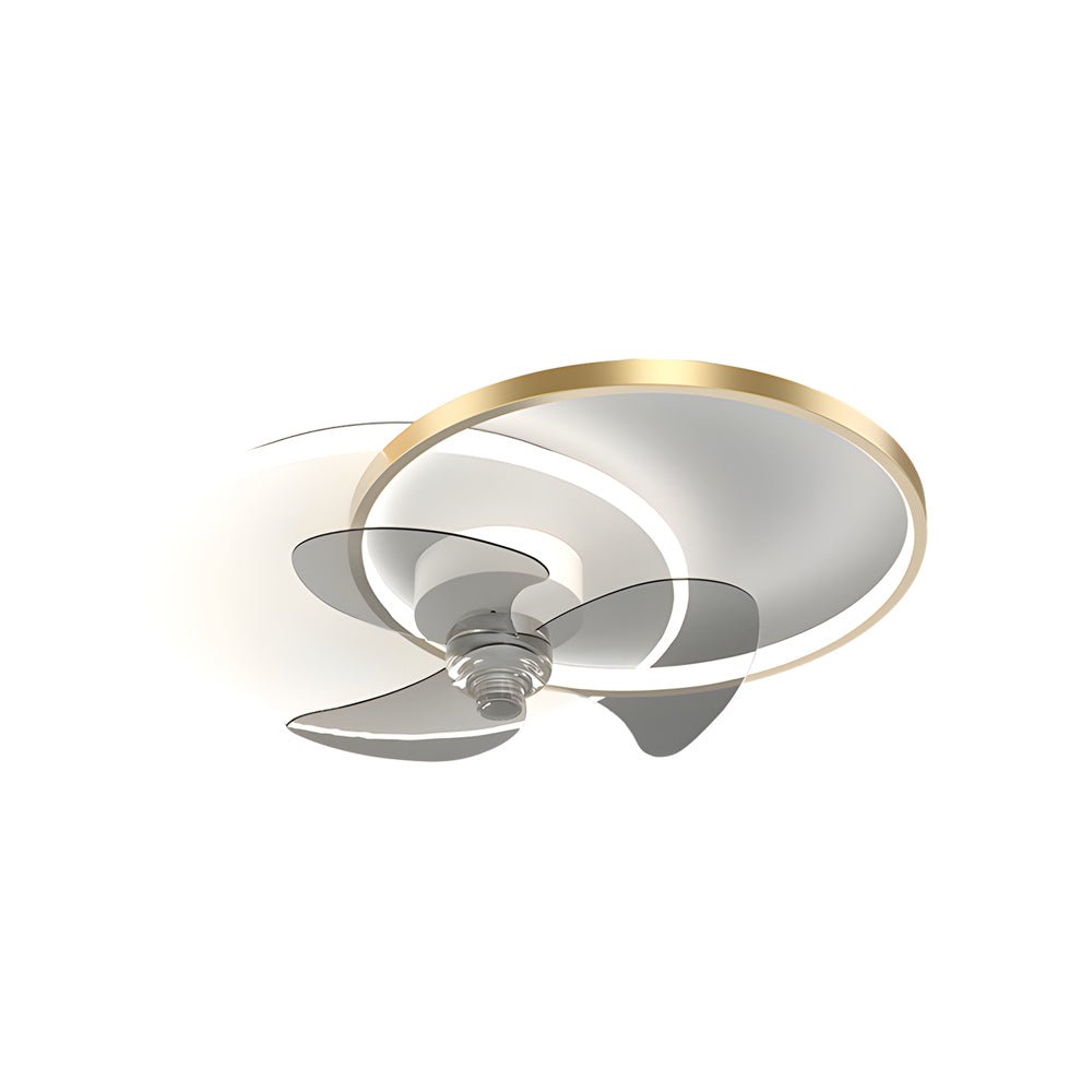 Modern LED Ceiling Fan with Light | 3-Color Temp | Flush Mount