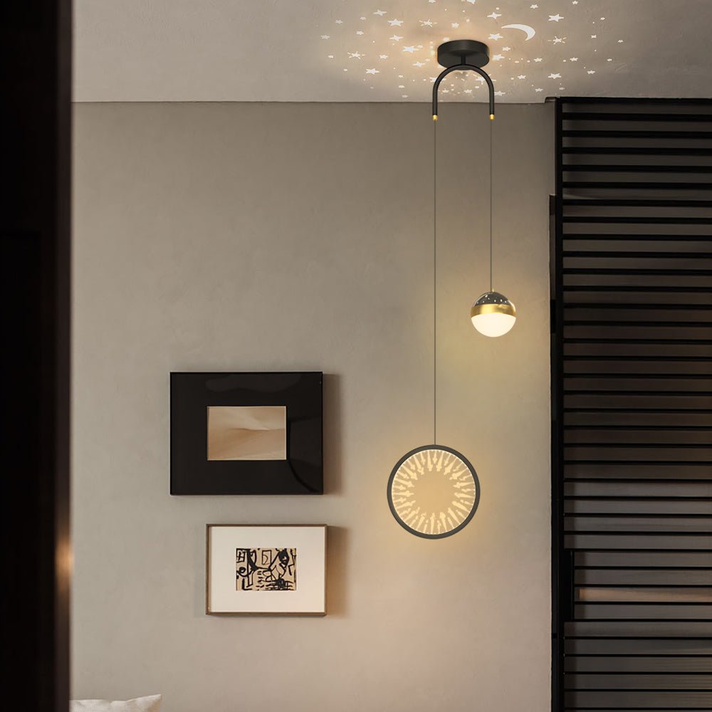 Nordic Starry Projection Pendant Light with 3-Step Dimming