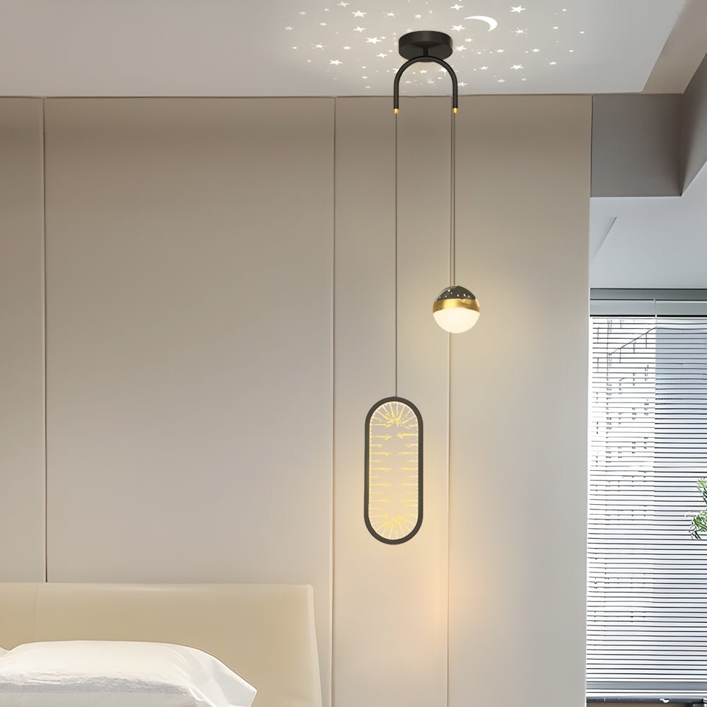Nordic Starry Projection Pendant Light with 3-Step Dimming