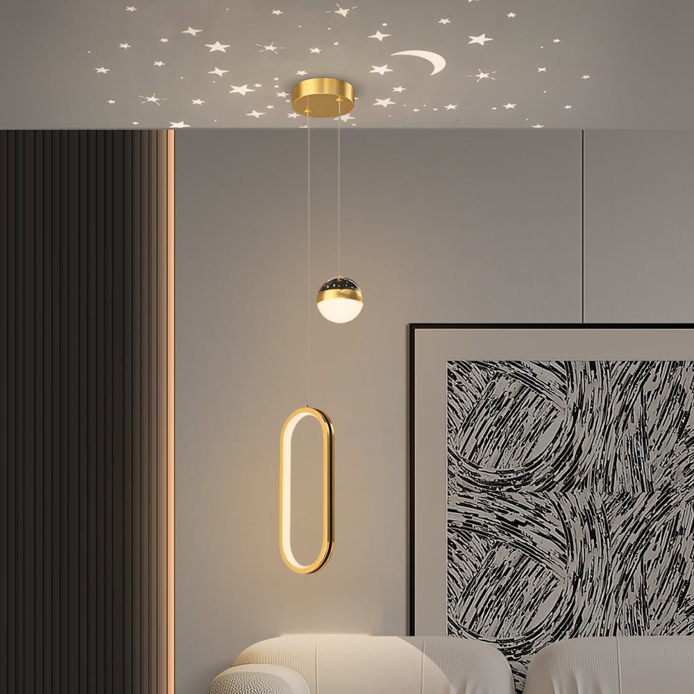 Starry Projection Pendant Light with 3-Step Dimming LED