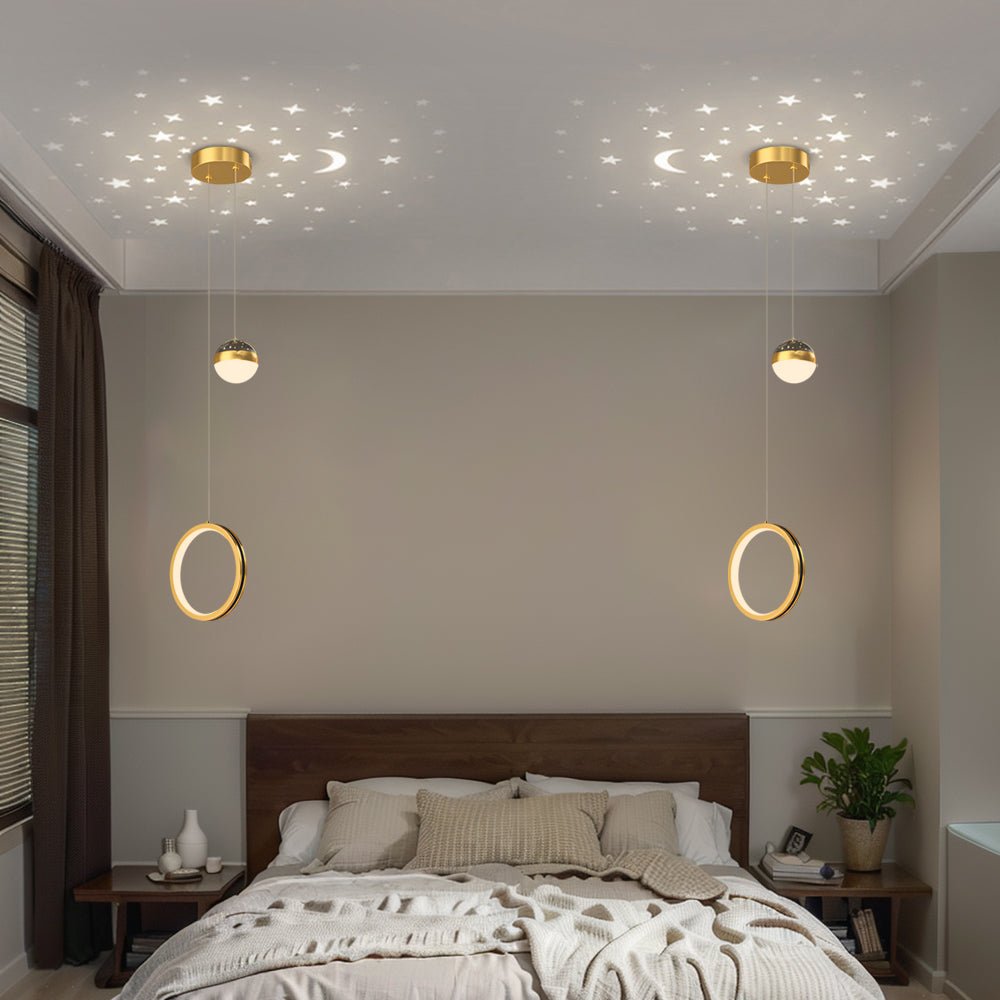 Starry Projection Pendant Light with 3-Step Dimming LED
