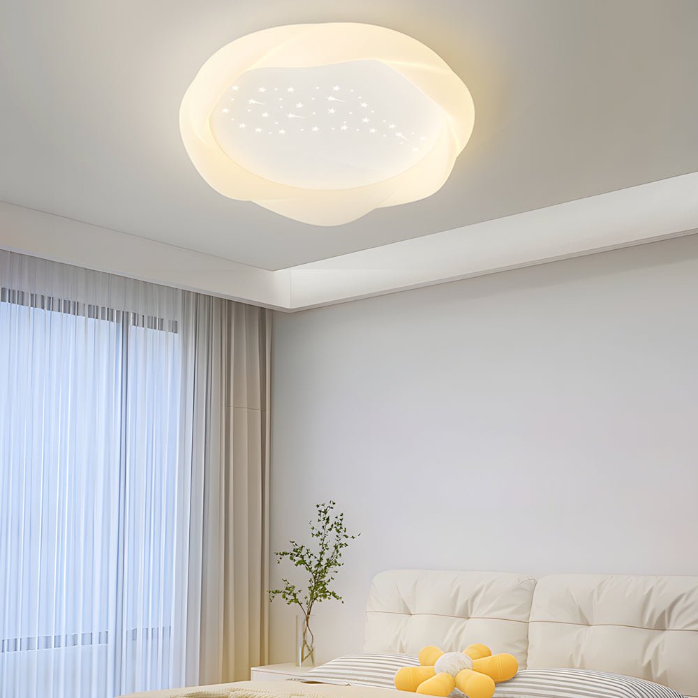 Modern Flush Mount LED Ceiling Light with Three-Step Dimming