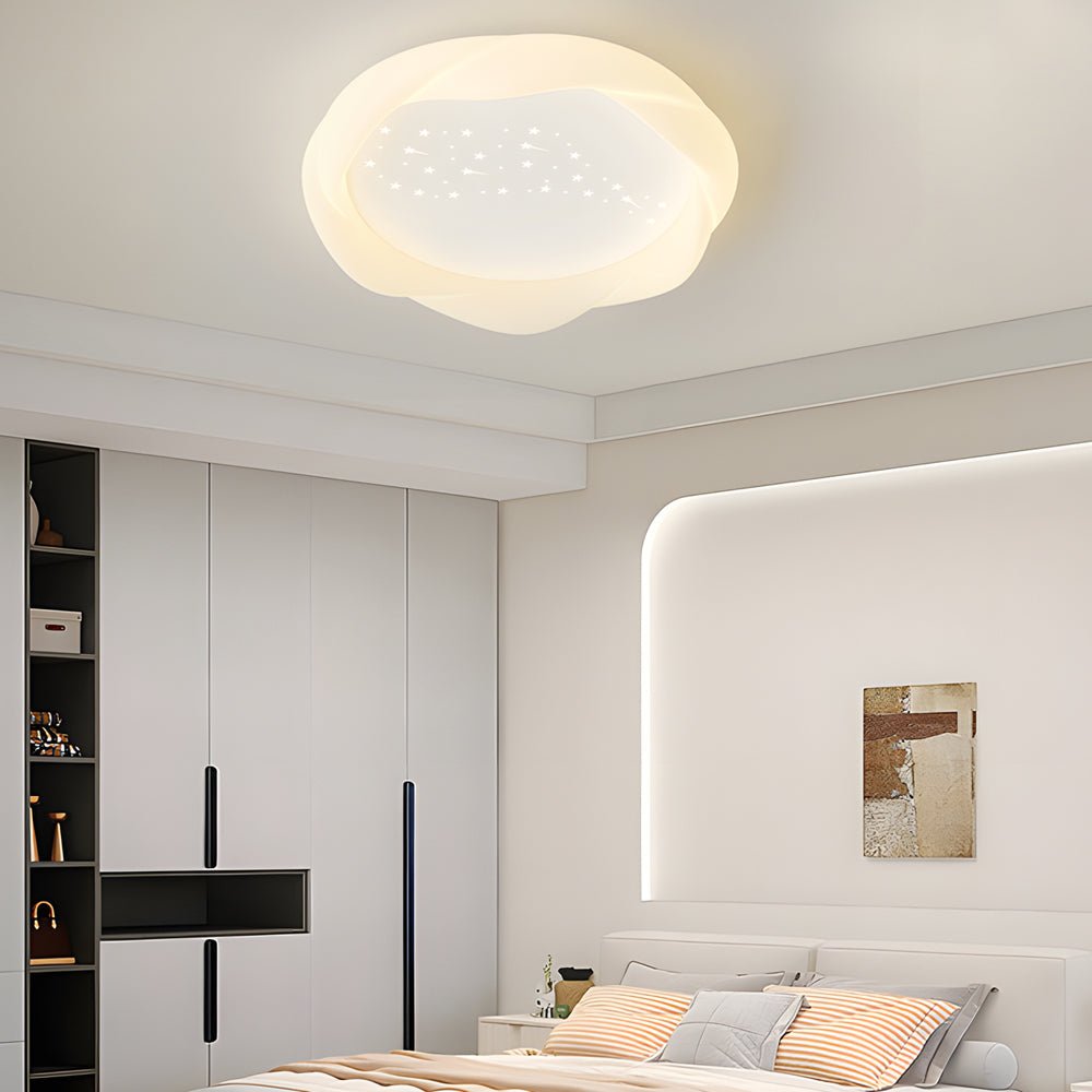 Modern Flush Mount LED Ceiling Light with Three-Step Dimming