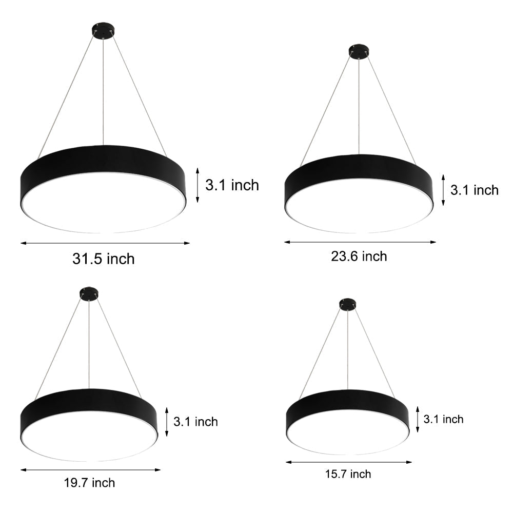 Modern Round LED Pendant Light for Office and Workspace