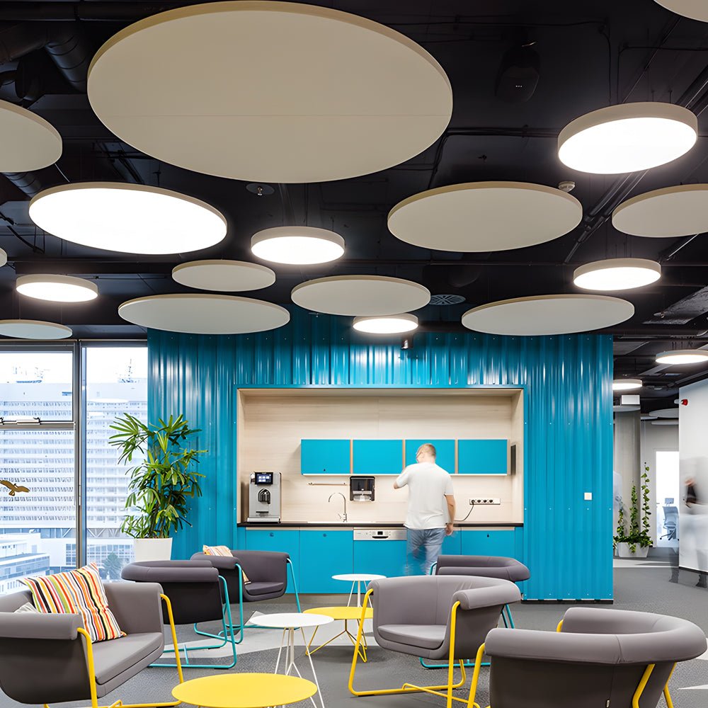 Modern Round LED Pendant Light for Office and Workspace