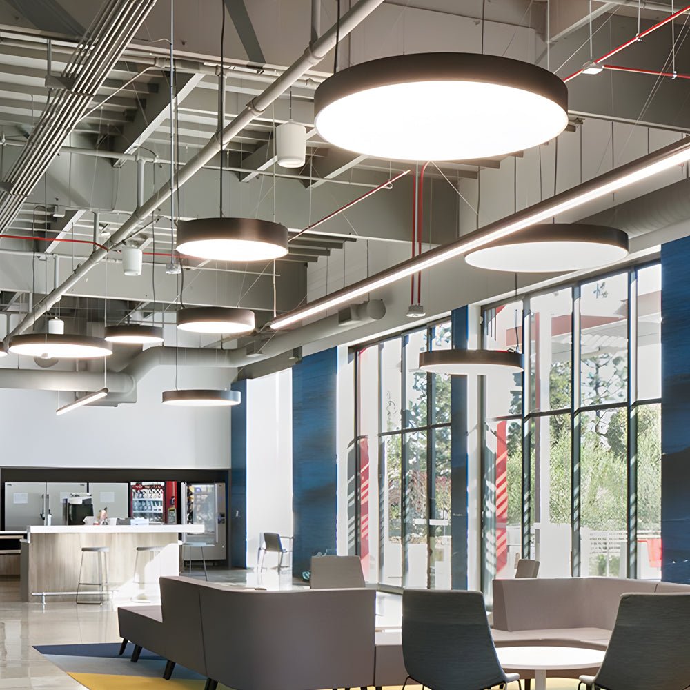 Modern Round LED Pendant Light for Office and Workspace