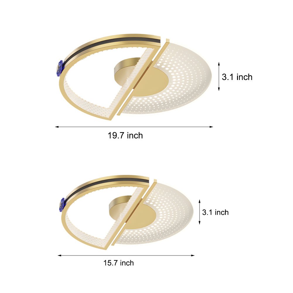 Modern Round Crystal LED Ceiling Light with Three-Step Dimming