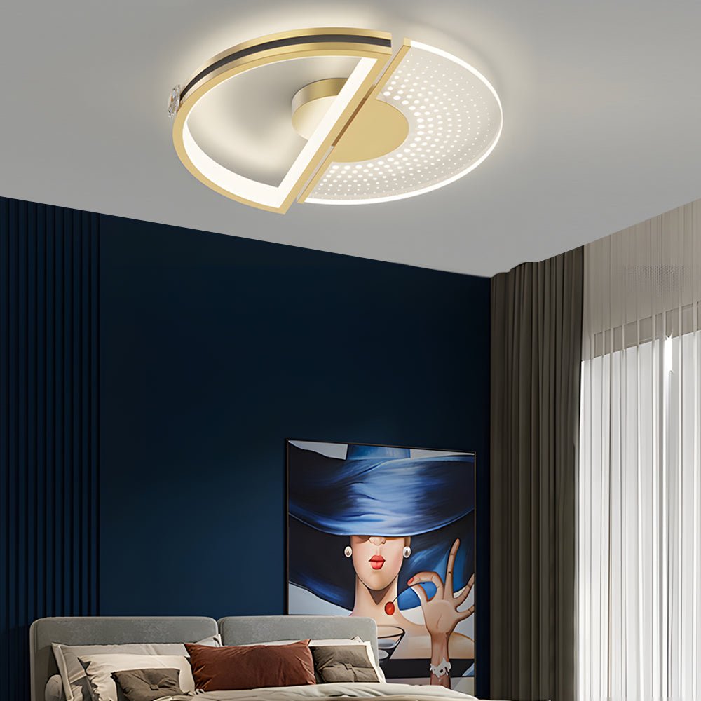 Modern Round Crystal LED Ceiling Light with Three-Step Dimming