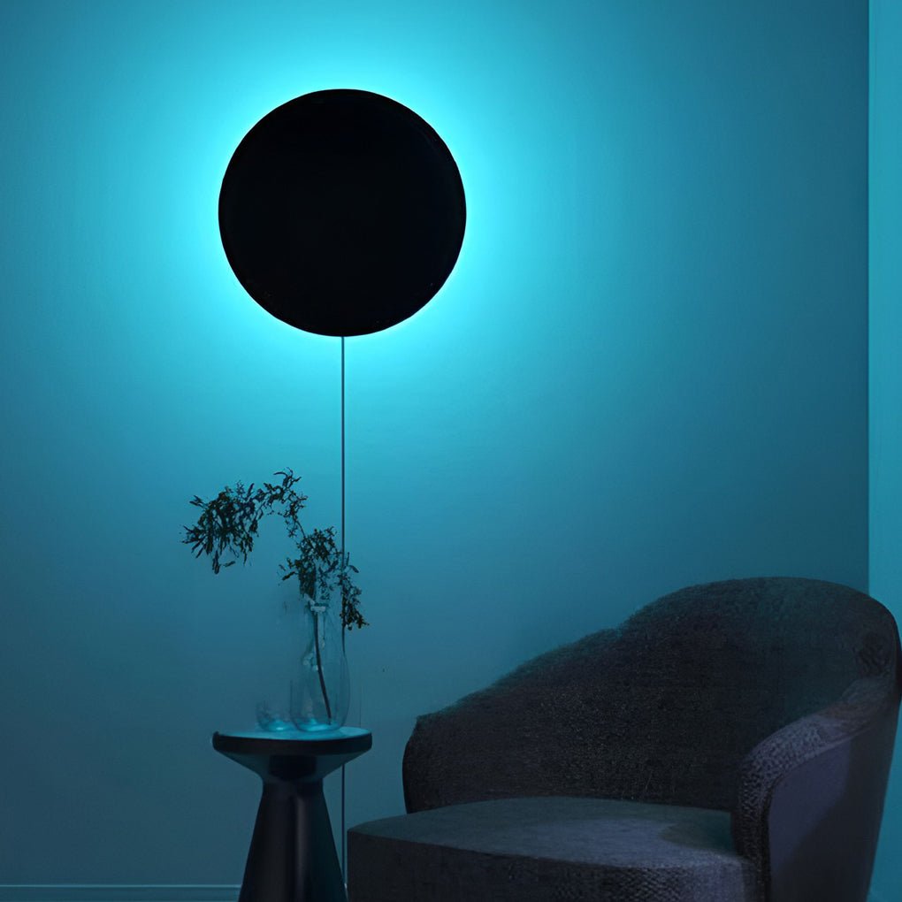 Modern RGB LED Wall Sconce with Remote Control - Black Aluminum