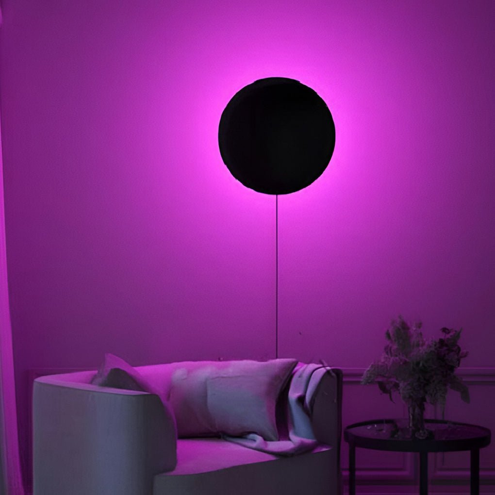 Modern RGB LED Wall Sconce with Remote Control - Black Aluminum