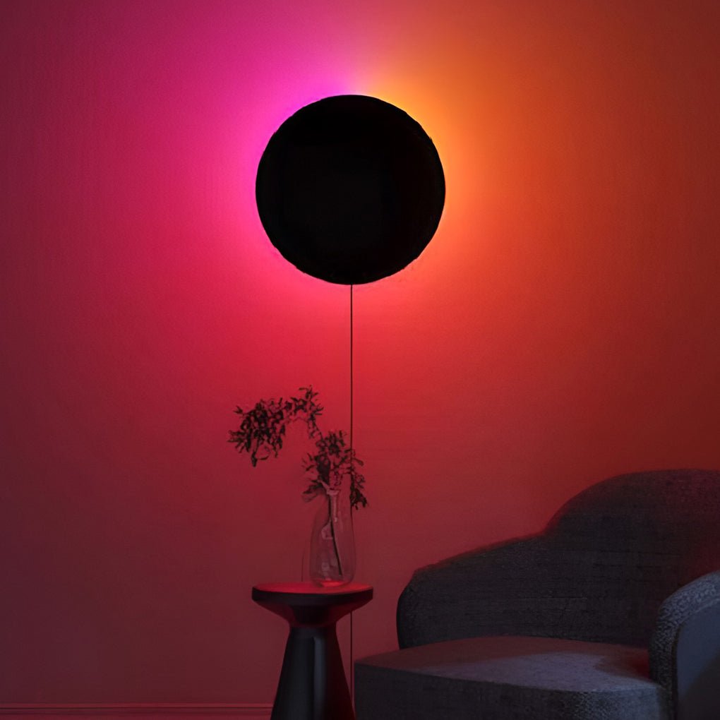 Modern RGB LED Wall Sconce with Remote Control - Black Aluminum