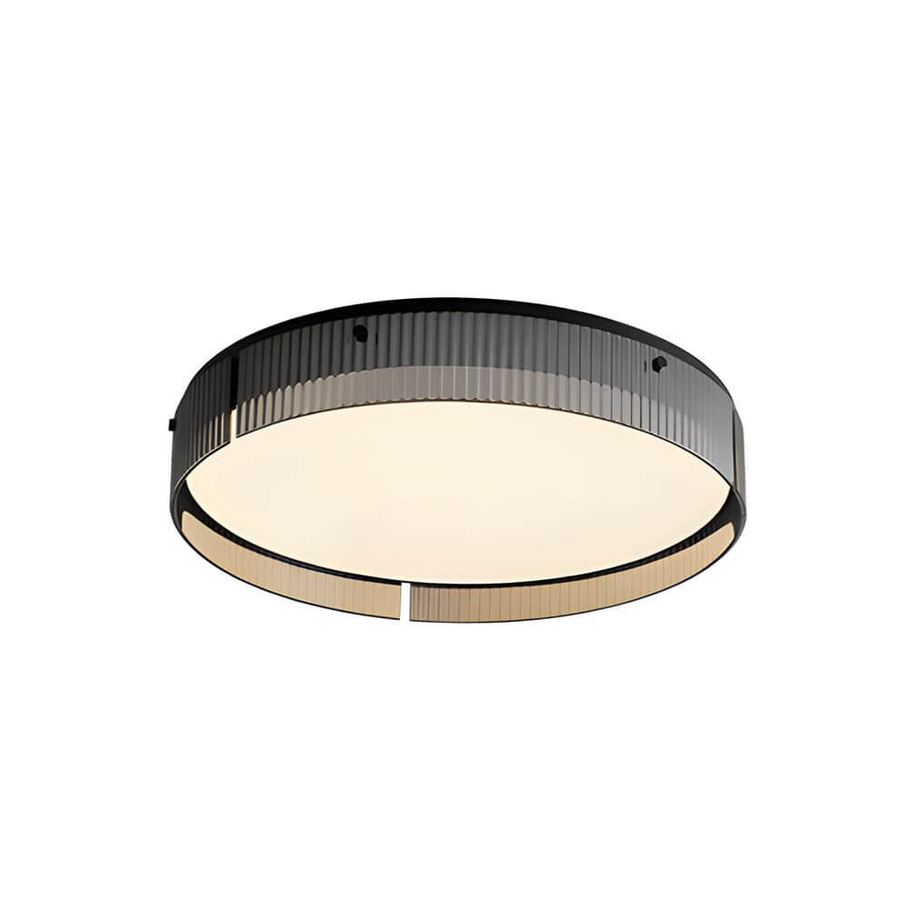 Modern Ribbed Glass LED Flush Mount Ceiling Light