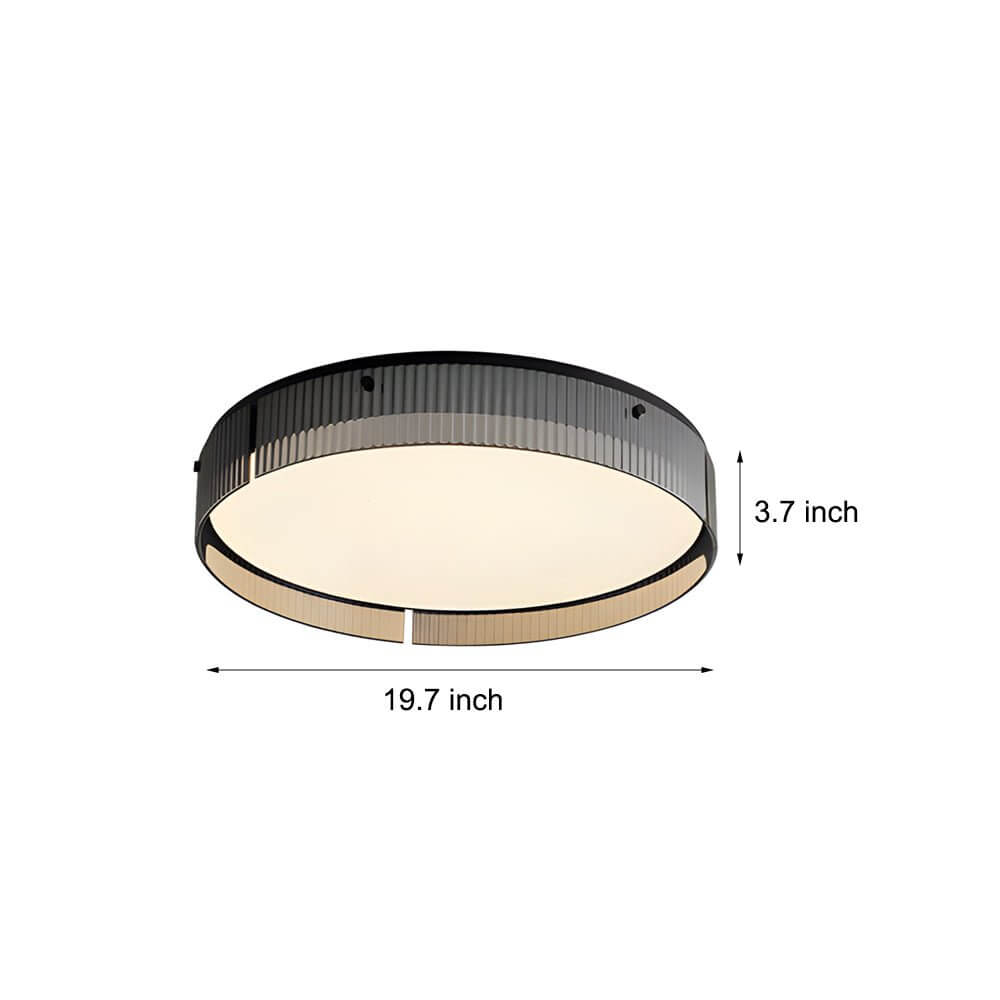 Modern Ribbed Glass LED Flush Mount Ceiling Light