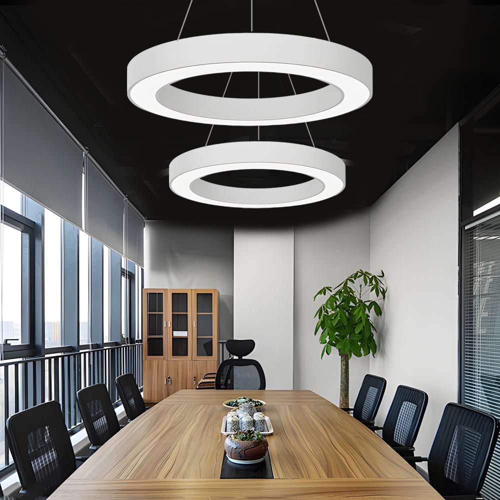Modern Ring LED Pendant Light - Office & Gym Suspended Fixture