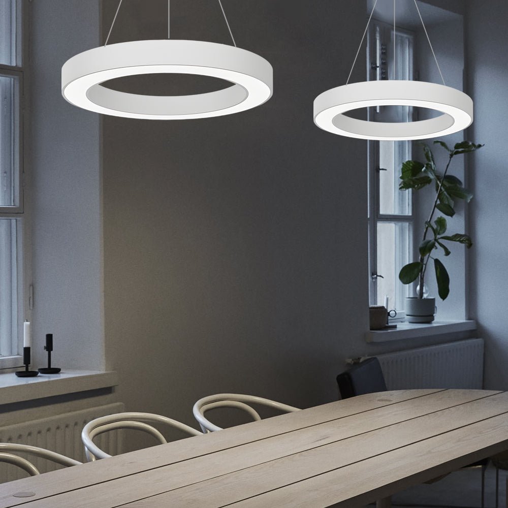 Modern Ring LED Pendant Light - Office & Gym Suspended Fixture
