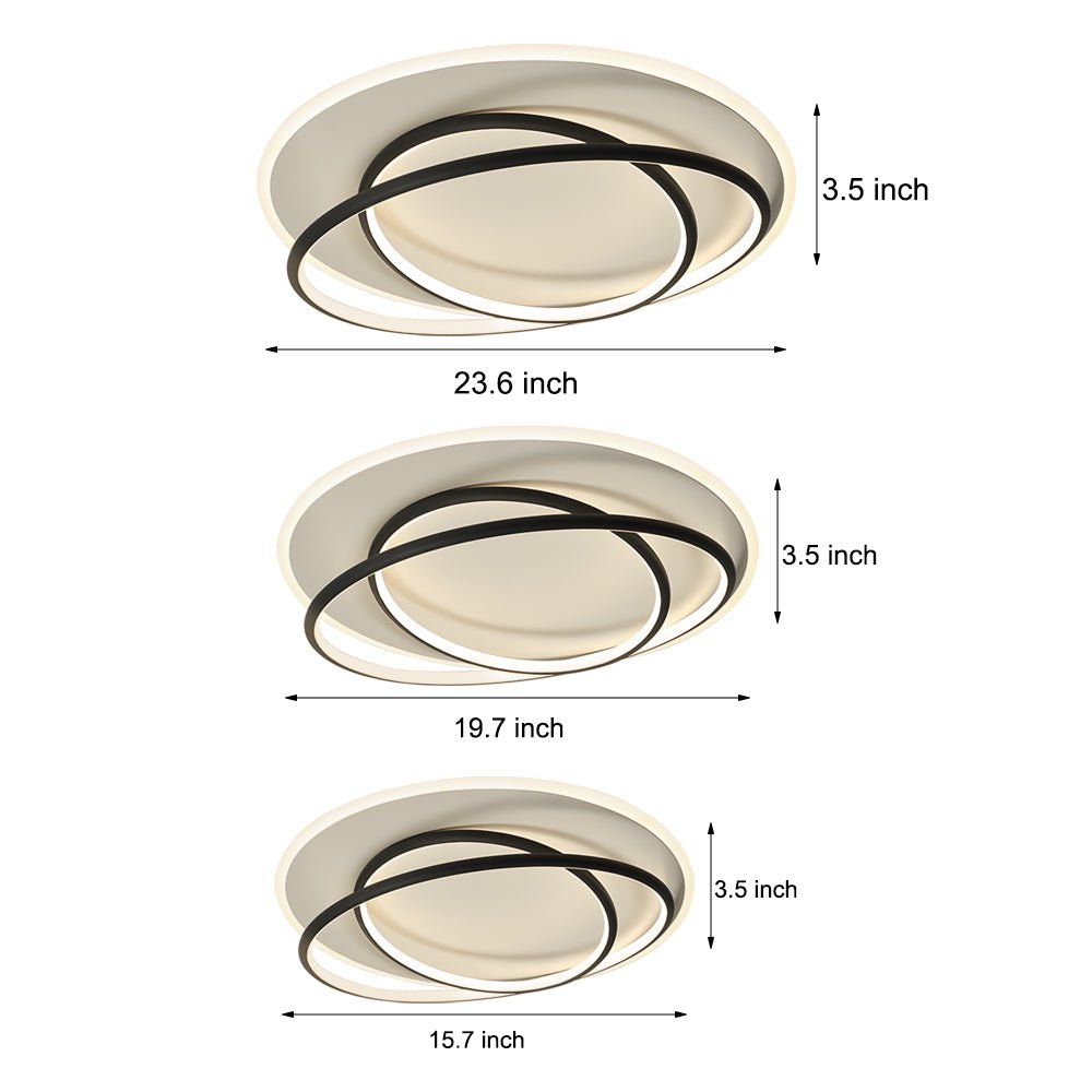 Modern Round Ring LED Ceiling Light with 3-Step Dimming