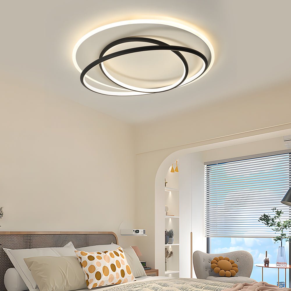 Modern Round Ring LED Ceiling Light with 3-Step Dimming