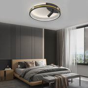Modern Crystal Ring Ceiling Light with Adjustable Spotlights