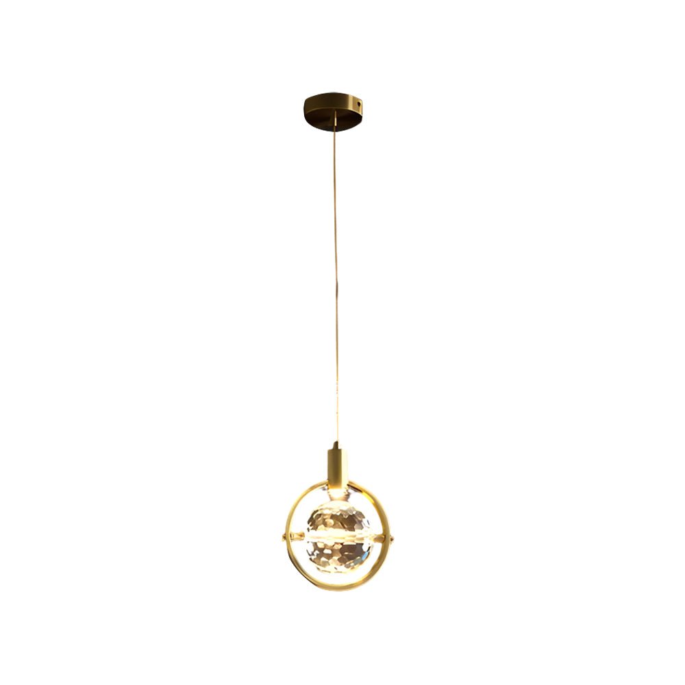 Crystal Ball Modern Pendant Light – Iron & Glass Hanging Fixture