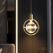 Crystal Ball Modern Pendant Light – Iron & Glass Hanging Fixture
